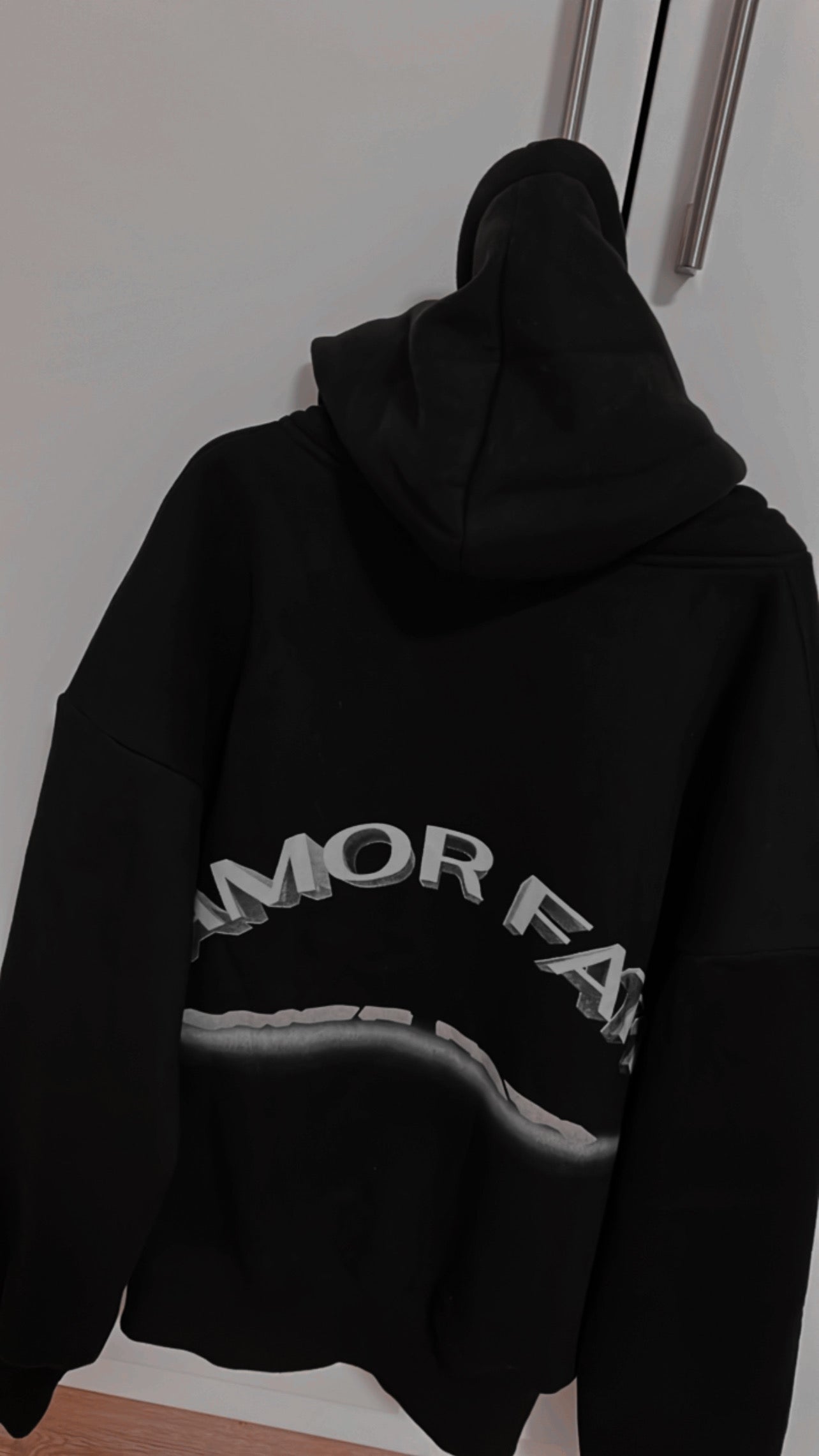 OVERSIZE AMOR FATI HOODIE - BLACK